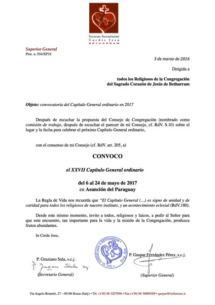 Convocatoria por el CG