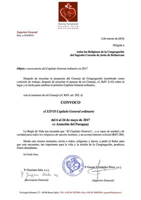 Convocatoria por el CG
