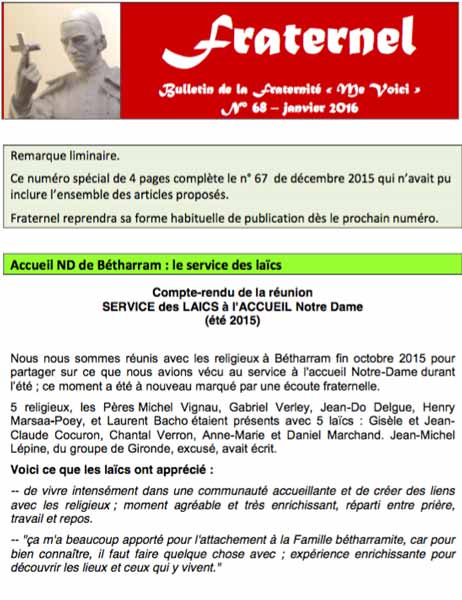 Fraternel n. 68 - January 2016