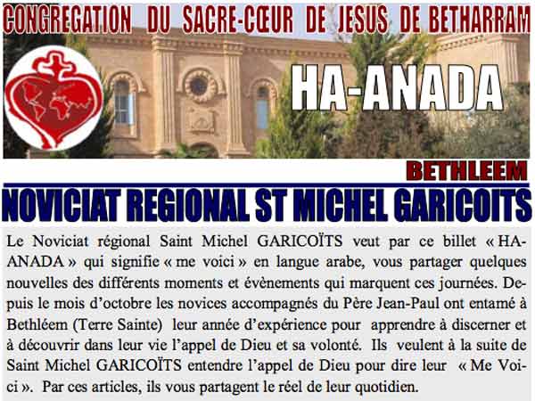 News from the novitiate Regional ...