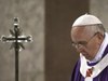 Pope Francis celebrating the Ash Wednesday