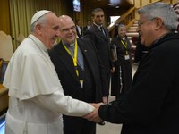 El Papa Francisco con el P. Gaspar scj, Superior General.