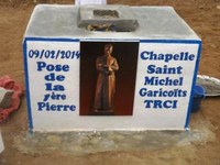 Colocación de la primera piedra de la capilla de TRCI