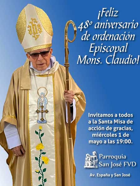 48ème anniversaire de l'ordination épiscopale de Mgr Claudio Silvero scj.