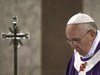 Le pape François célébrant la messe du mercredi des cendres
